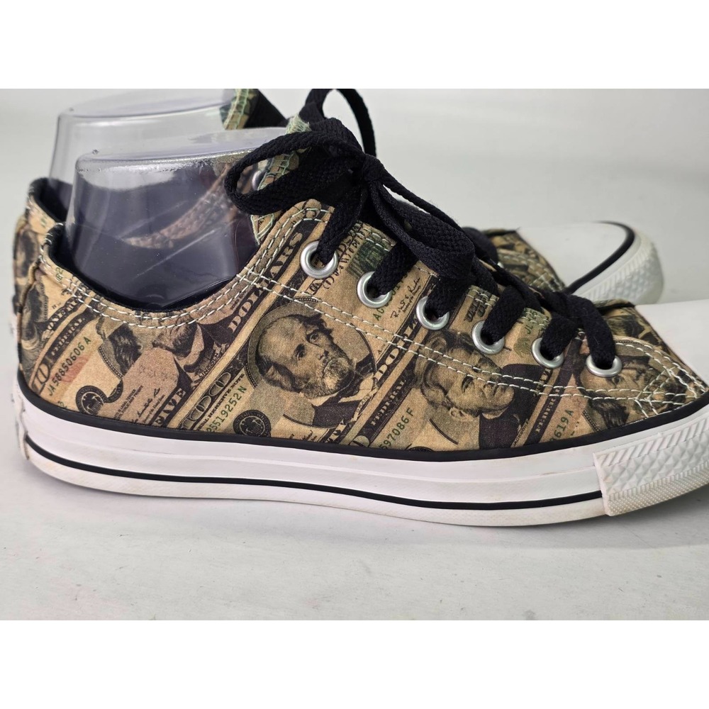 Converse All Star‎ Men's Sneakers Size 6 Women's 8 Green White Cash Print Shoes - Picture 8 of 11